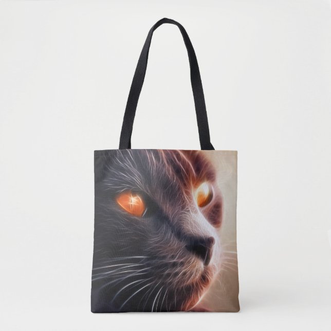 Bolso De Tela Gato negro artístico (Anverso)