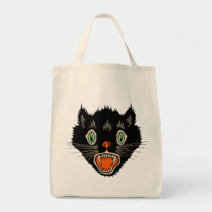 Bolso De Tela Gato negro asustado de Halloween