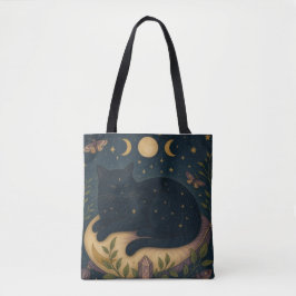 Bolso De Tela Gato negro celestial