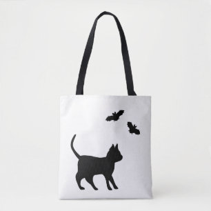 Bolso De Tela Gato negro con bata
