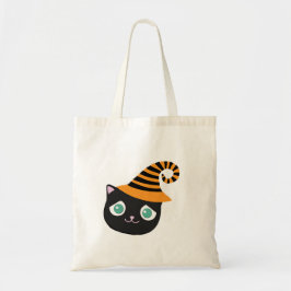 Bolso De Tela Gato negro con ojos tristes y Gorra caprichoso