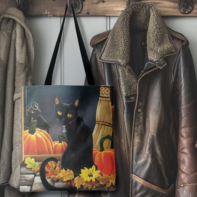 Bolso De Tela Gato negro de Halloween (Subido por el creador)