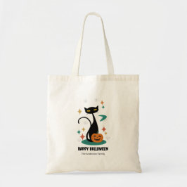 Bolso De Tela Gato negro de Halloween Mid Century