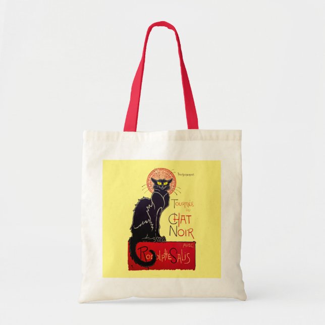 Bolso De Tela Gato negro de Nouveau del arte francés de Tournee (Frente)