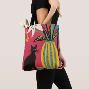 Bolso De Tela Gato negro divertido lindo