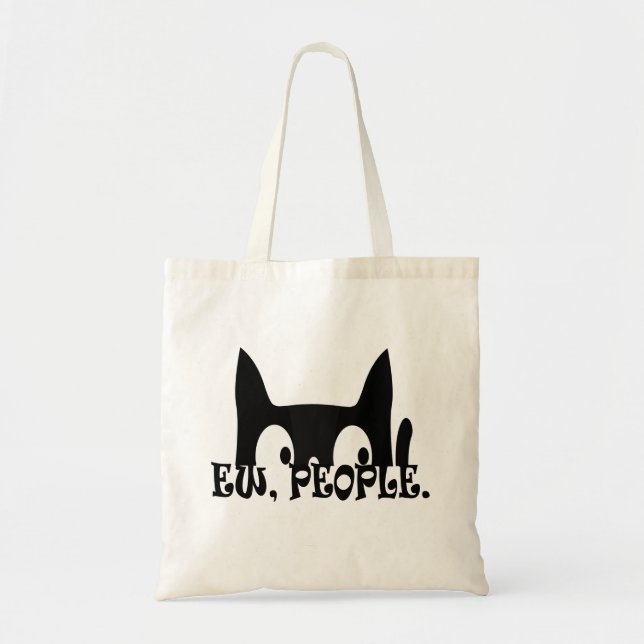 Bolso De Tela Gato negro divertido para los ojos (Frente)