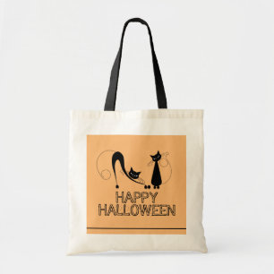 Bolso De Tela Gato negro elegante, Halloween feliz
