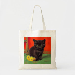 Bolso De Tela Gato negro estilo Van Gogh