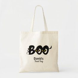 Bolso De Tela Gato negro flaco Boo Halloween Truco o trato