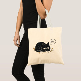 Bolso De Tela Gato negro gruñón sin dormir