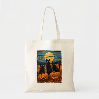 Bolso De Tela Gato negro Halloween Gato ama a gato estrellado va