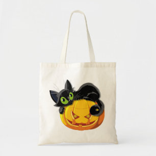 Bolso De Tela Gato negro Halloween Kitten Clip art