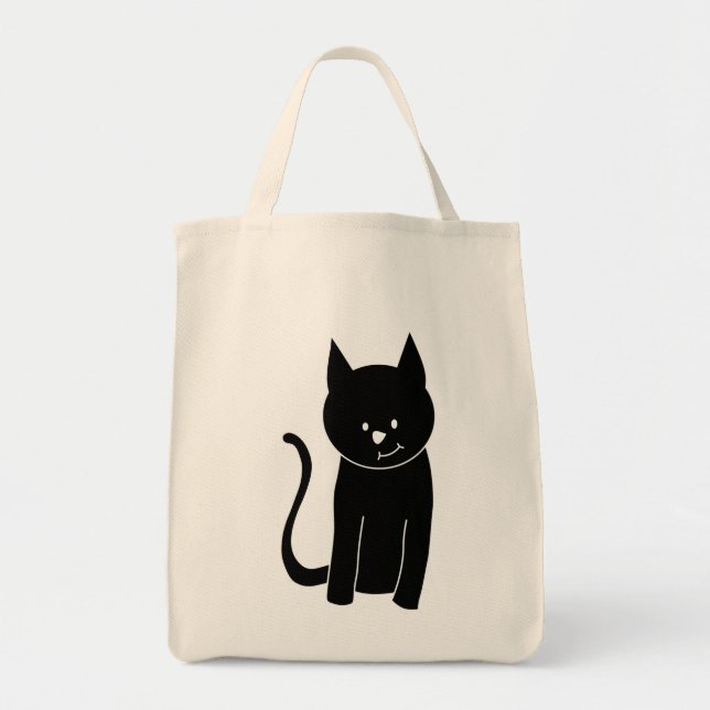 Bolso De Tela Gato negro lindo (Frente)