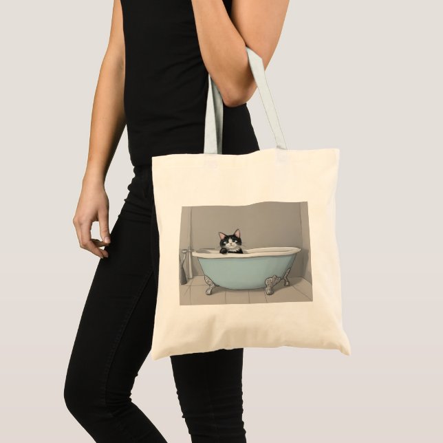 Bolso De Tela Gato negro lindo (Anverso (producto))