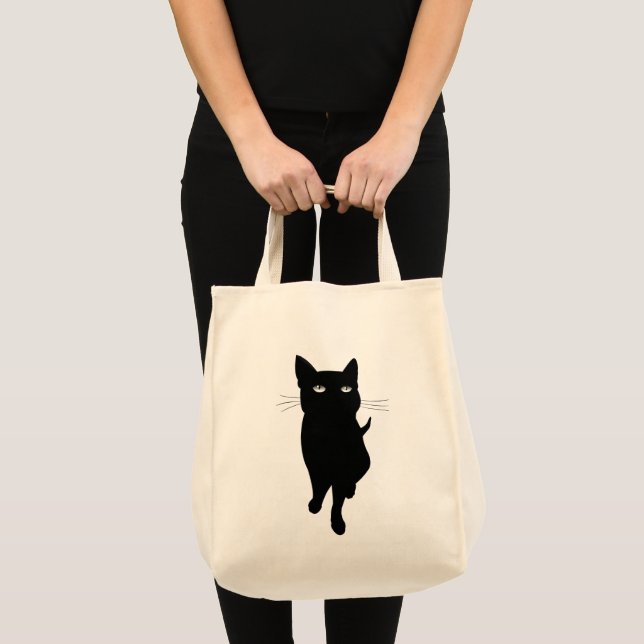 Bolso De Tela Gato negro lindo felino (Anverso (producto))