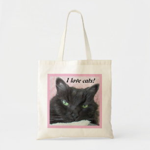 Bolso De Tela Gato negro lindo manta rosa foto Me encantan los g