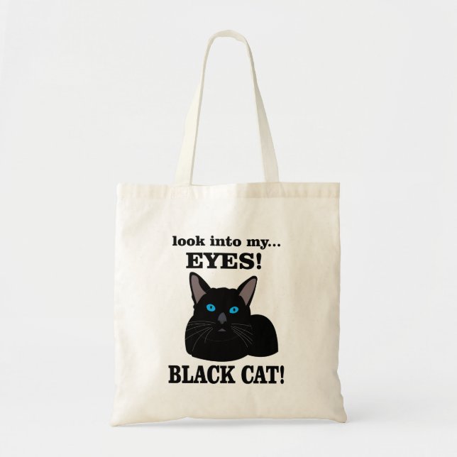 Bolso De Tela Gato negro loco gato dama gato negro (Frente)