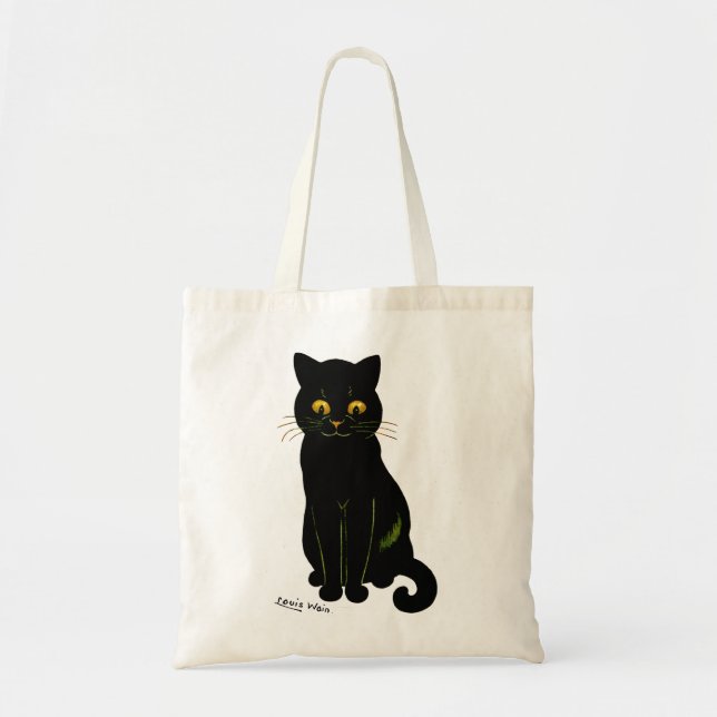 Bolso De Tela Gato negro, Louis Wain (Frente)