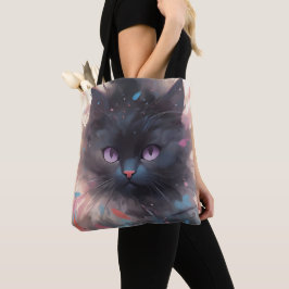 Bolso De Tela Gato negro místico acuarela | Gato lindo