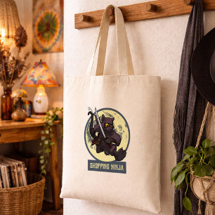 Bolso De Tela Gato negro ninja saltarín Arte de animal de compra