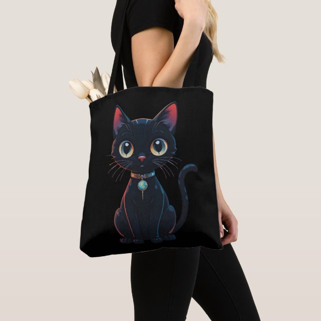 Bolso De Tela Gato negro poco espeluznante (Detalle)