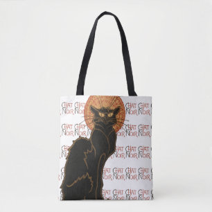 Bolso De Tela Gato negro vintage Le Chat Noir Art Nouveau
