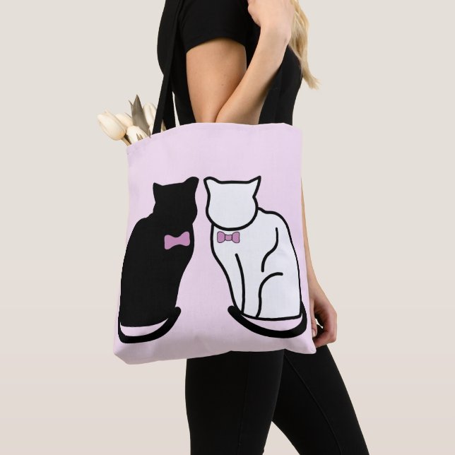 Bolso De Tela Gato negro y blanco (Detalle)