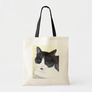 Bolso De Tela Gato negro y blanco