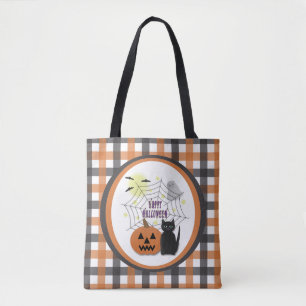 Bolso De Tela Gato negro y calabaza no asusta Halloween