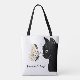 Bolso De Tela Gato Negro y Mariposa Misteriosa