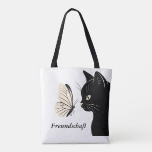 Bolso De Tela Gato Negro y Mariposa Misteriosa