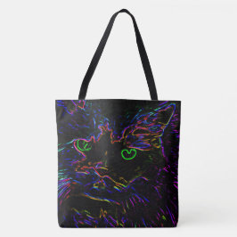 Bolso De Tela Gato Neon Glow