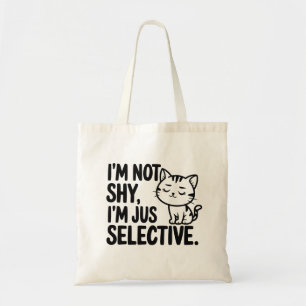 Bolso De Tela Gato, no soy tímido, solo selectivo