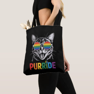 Bolso De Tela Gato Orgulloso Gai Lesbiana Arcoíris LGBTQ Aliado