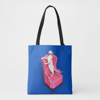 Bolso De Tela Gato oriental blanco