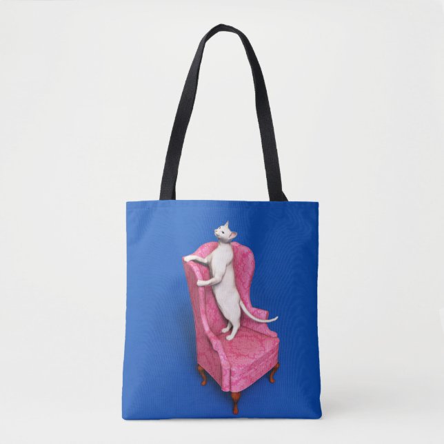 Bolso De Tela Gato oriental blanco (Anverso)
