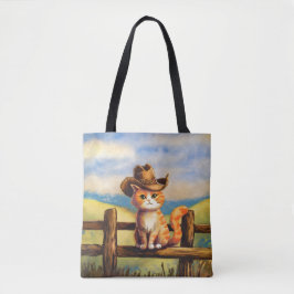 Bolso De Tela Gato papá pintado con acuarela