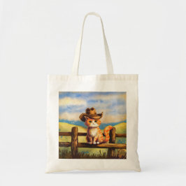 Bolso De Tela Gato papá pintado con acuarela