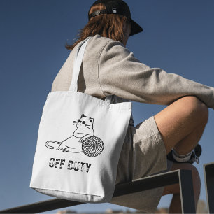 Bolso De Tela Gato perezoso fuera de servicio - Gato lindo y gra
