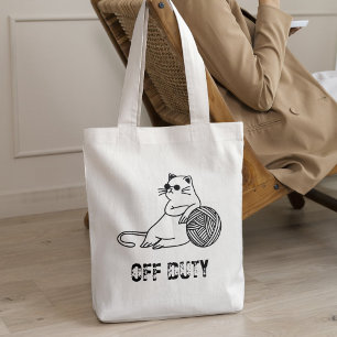 Bolso De Tela Gato perezoso fuera de servicio - Gato lindo y gra
