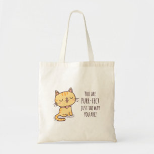 Bolso De Tela Gato perfecto tal como eres juego de palabras