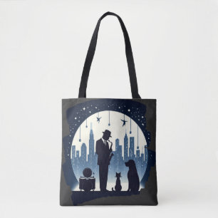 Bolso De Tela Gato, perro, jazz