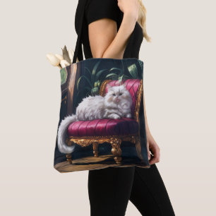 Bolso De Tela Gato persa blanco
