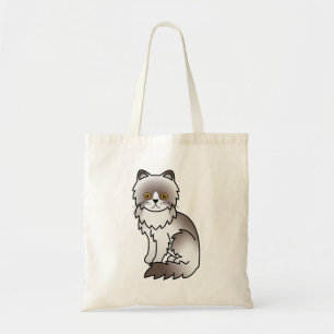 Bolso De Tela Gato Persa de Dibujos Animados Adorable de Color L