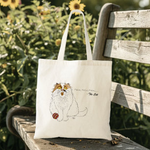 Bolso De Tela Gato Persa Esponjoso y Adorable, Divertido Maullid