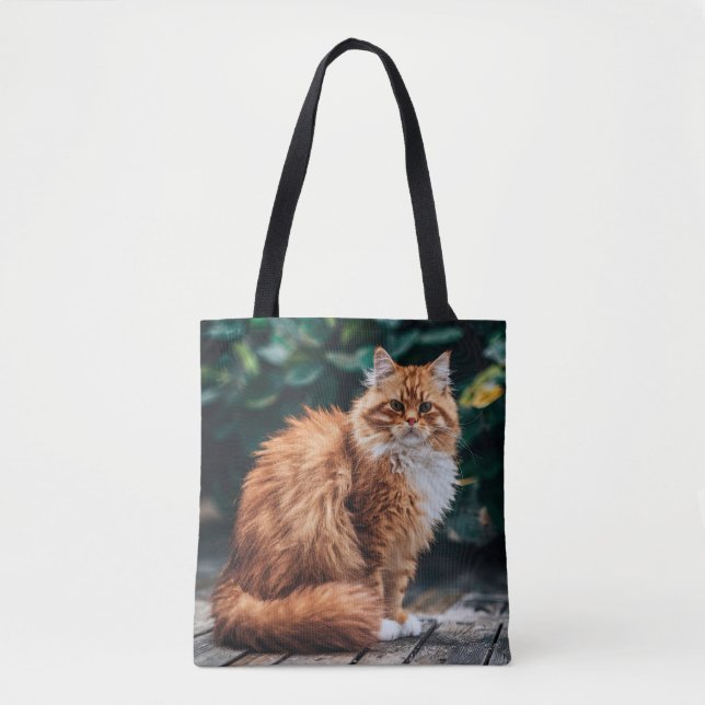 Bolso De Tela Gato persa naranja (Anverso)