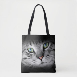Bolso De Tela Gato personalizado cara seria del gato