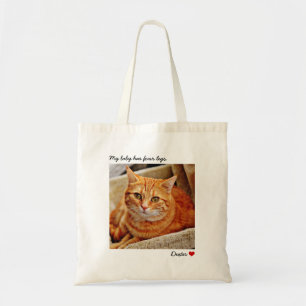 Bolso De Tela Gato personalizado de fotografía grande de persona