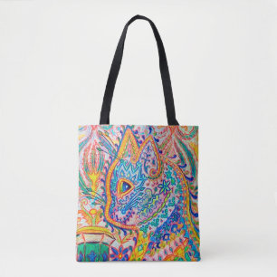 Bolso De Tela Gato psicodélico, Louis Wain Tote Bag