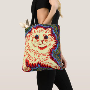 Bolso De Tela Gato Psicodélico Vintage de Louis Wain